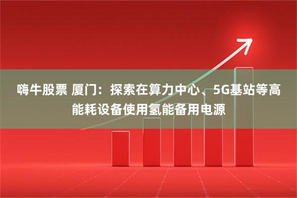 嗨牛股票 厦门：探索在算力中心、5G基站等高能耗设备使用氢能备用电源