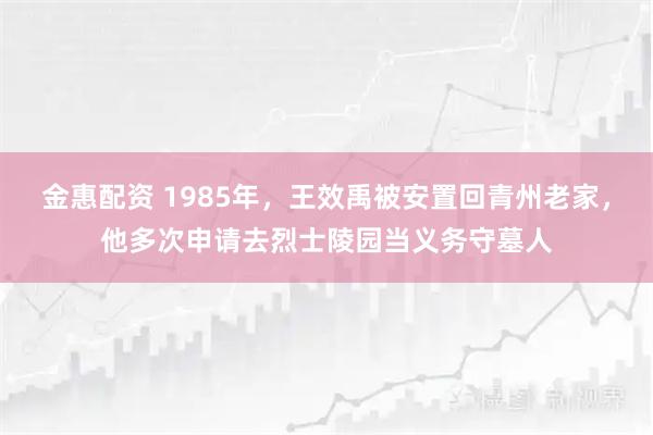 金惠配资 1985年，王效禹被安置回青州老家，他多次申请去烈士陵园当义务守墓人